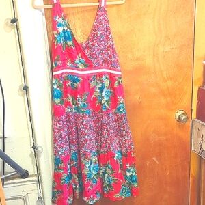 Vibrant Pink and Blue Floral Dress Magic